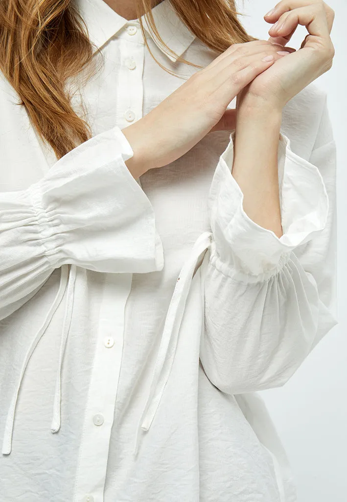 Orinna Long Sleeve Tie Cuff Shirt - Gardenia