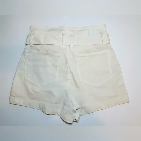 PAIGE Anessa Belted Paperbag Shorts Ivory Pockets Women's 26 NWOT