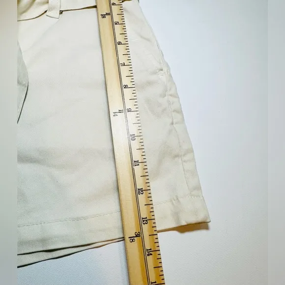 PAIGE Anessa Belted Paperbag Shorts Ivory Pockets Women's 26 NWOT