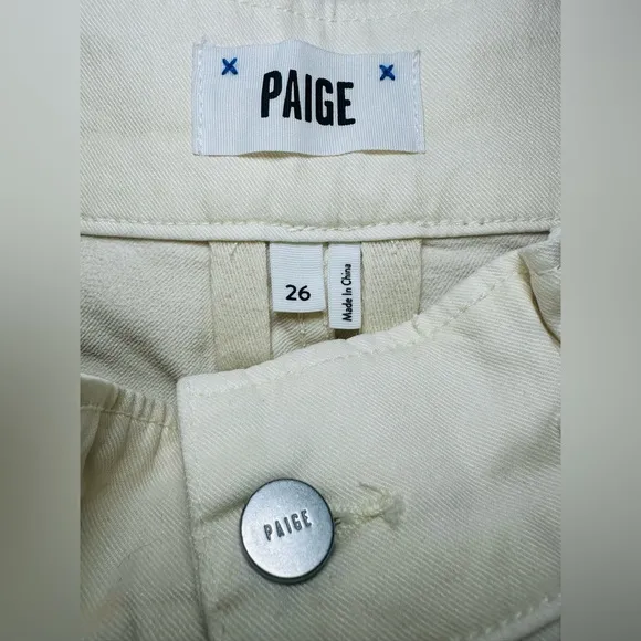 PAIGE Anessa Belted Paperbag Shorts Ivory Pockets Women's 26 NWOT