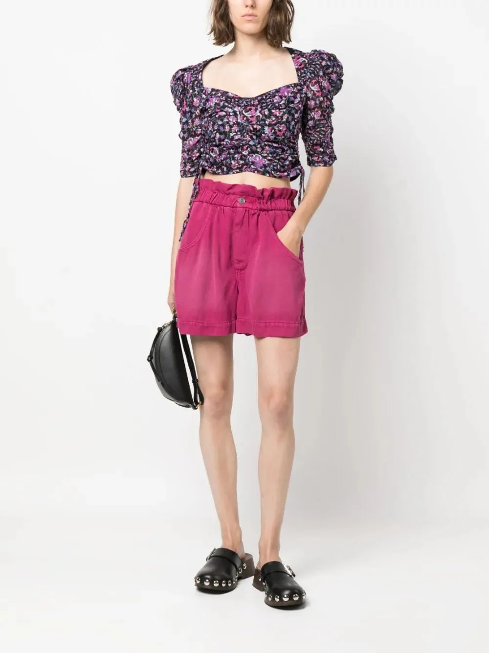 Paperbag-Waist Cotton Shorts