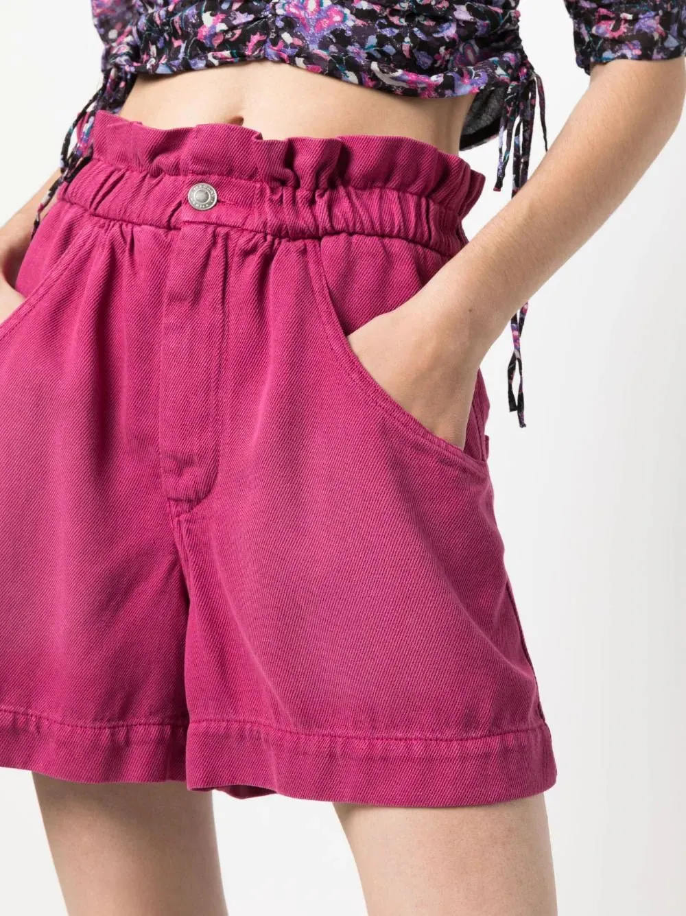Paperbag-Waist Cotton Shorts
