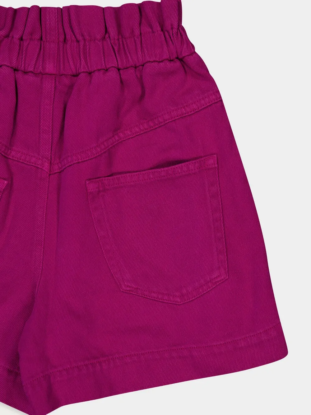 Paperbag-Waist Cotton Shorts