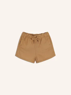 Paperbag-Waist Linen-Blend Pull-On Shorts for Toddler Girls