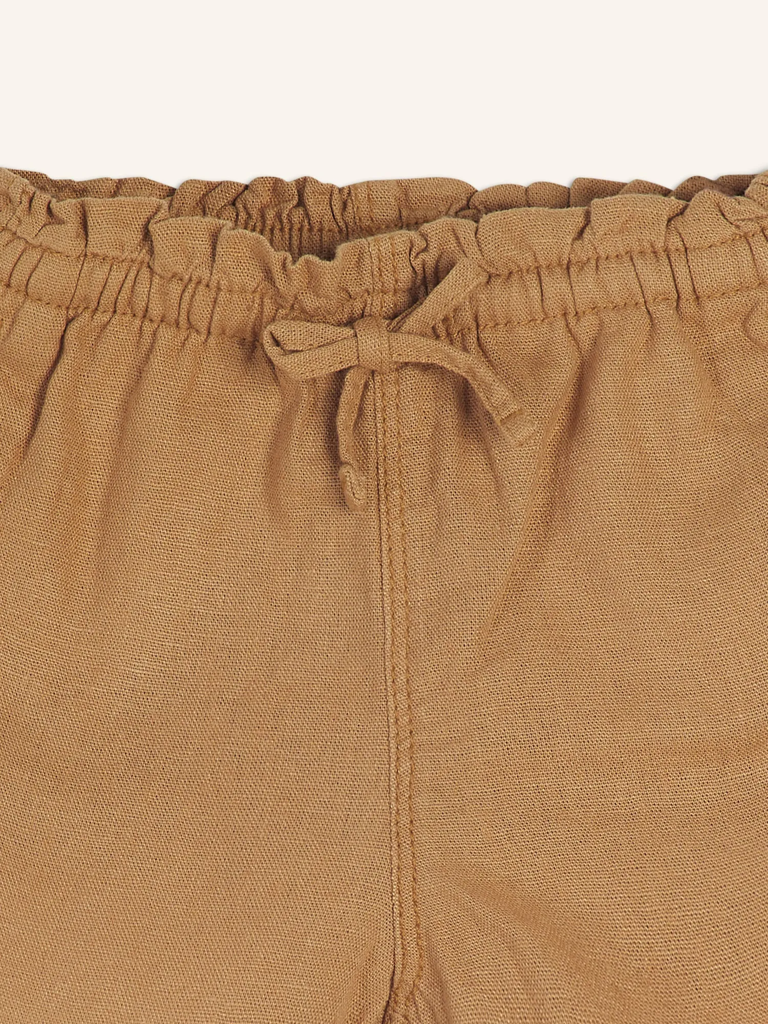 Paperbag-Waist Linen-Blend Pull-On Shorts for Toddler Girls