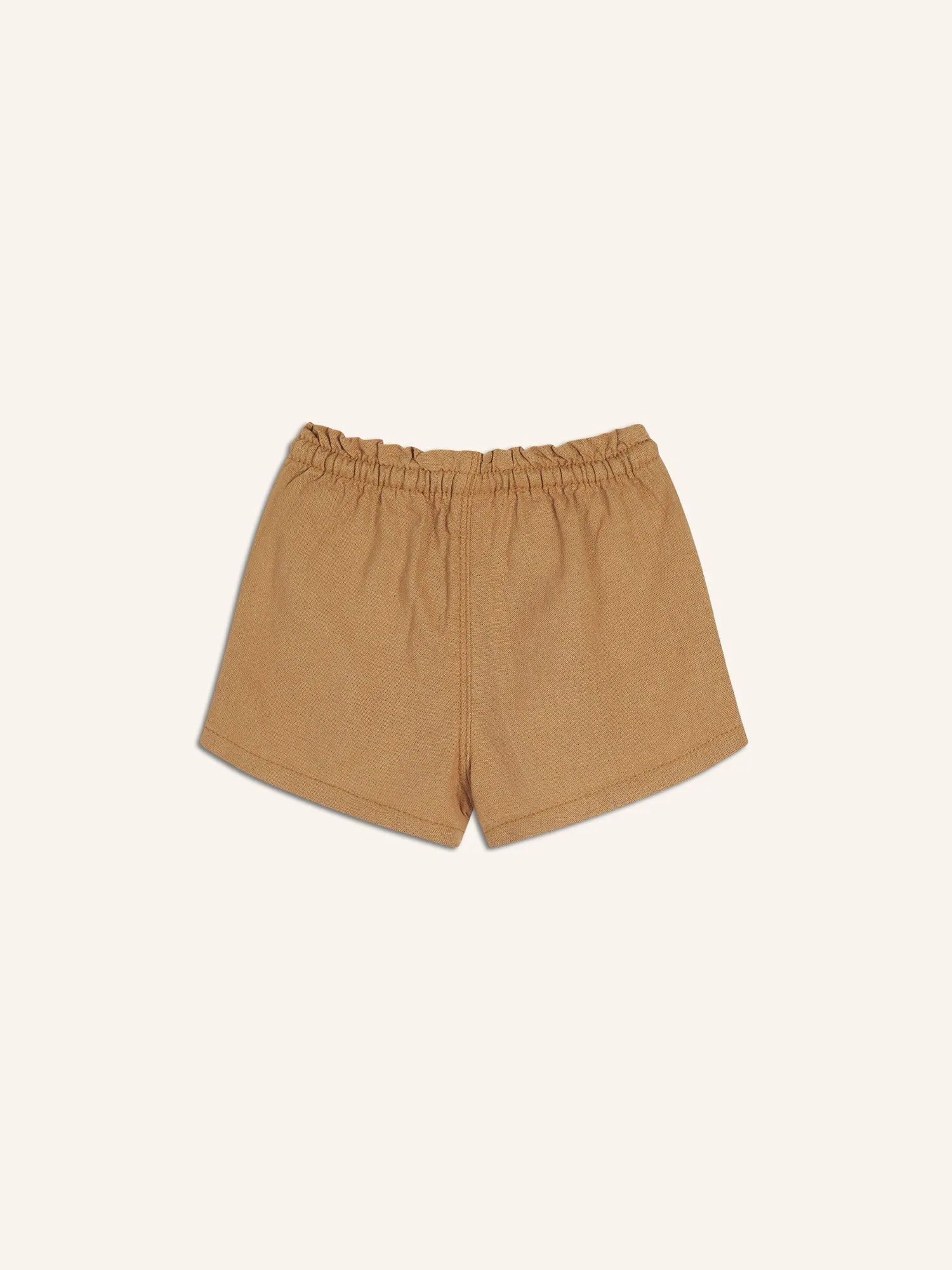 Paperbag-Waist Linen-Blend Pull-On Shorts for Toddler Girls