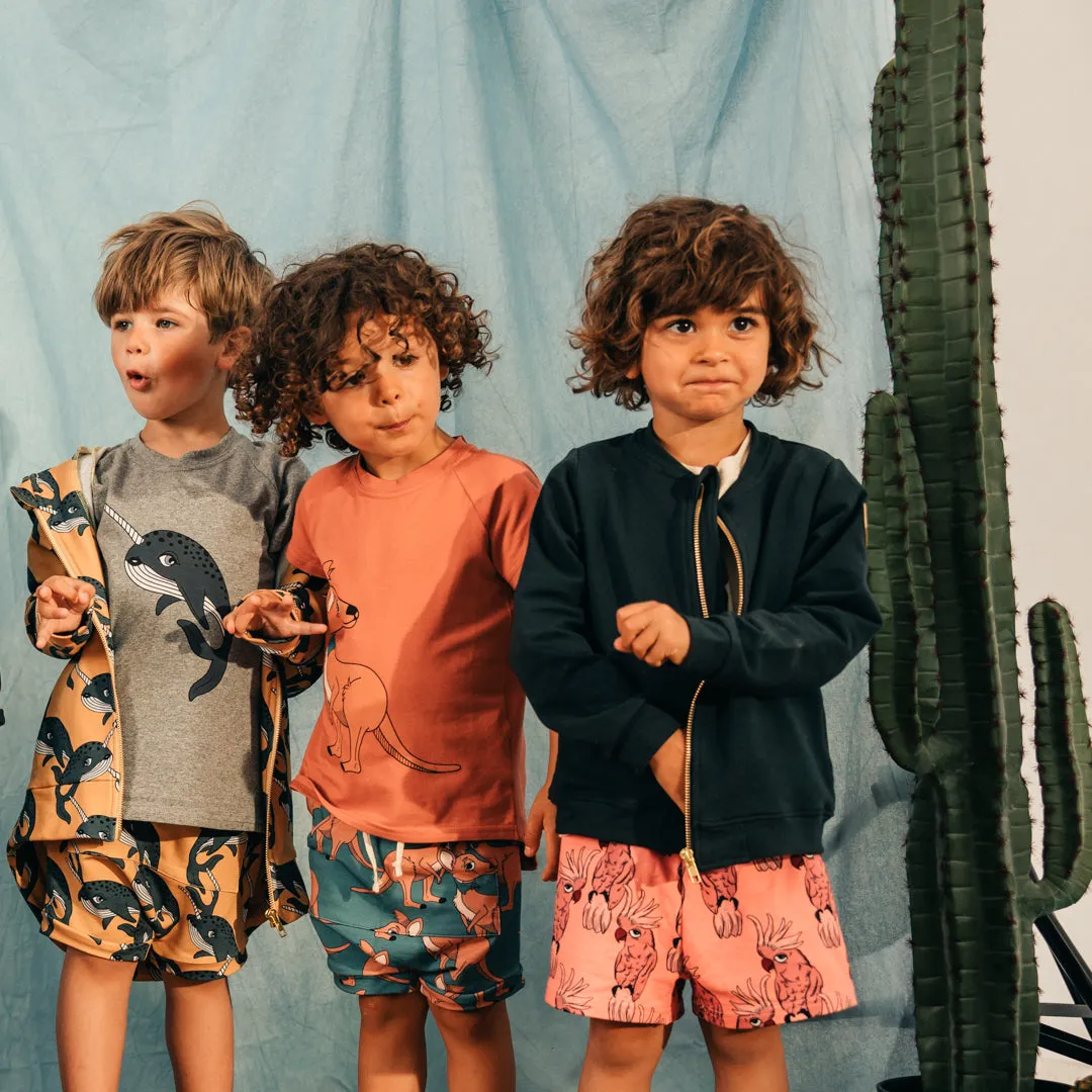 Parrot Pink Paperbag Shorts -LAST ONE 3-4 years