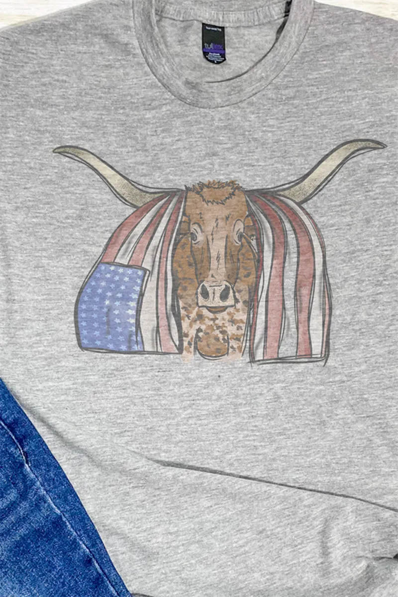 Patriotic Longhorn Unisex Poly-Rich Blend Tee