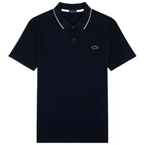 Paul & Shark Cotton Polo Shirt with Reflex Print - Navy