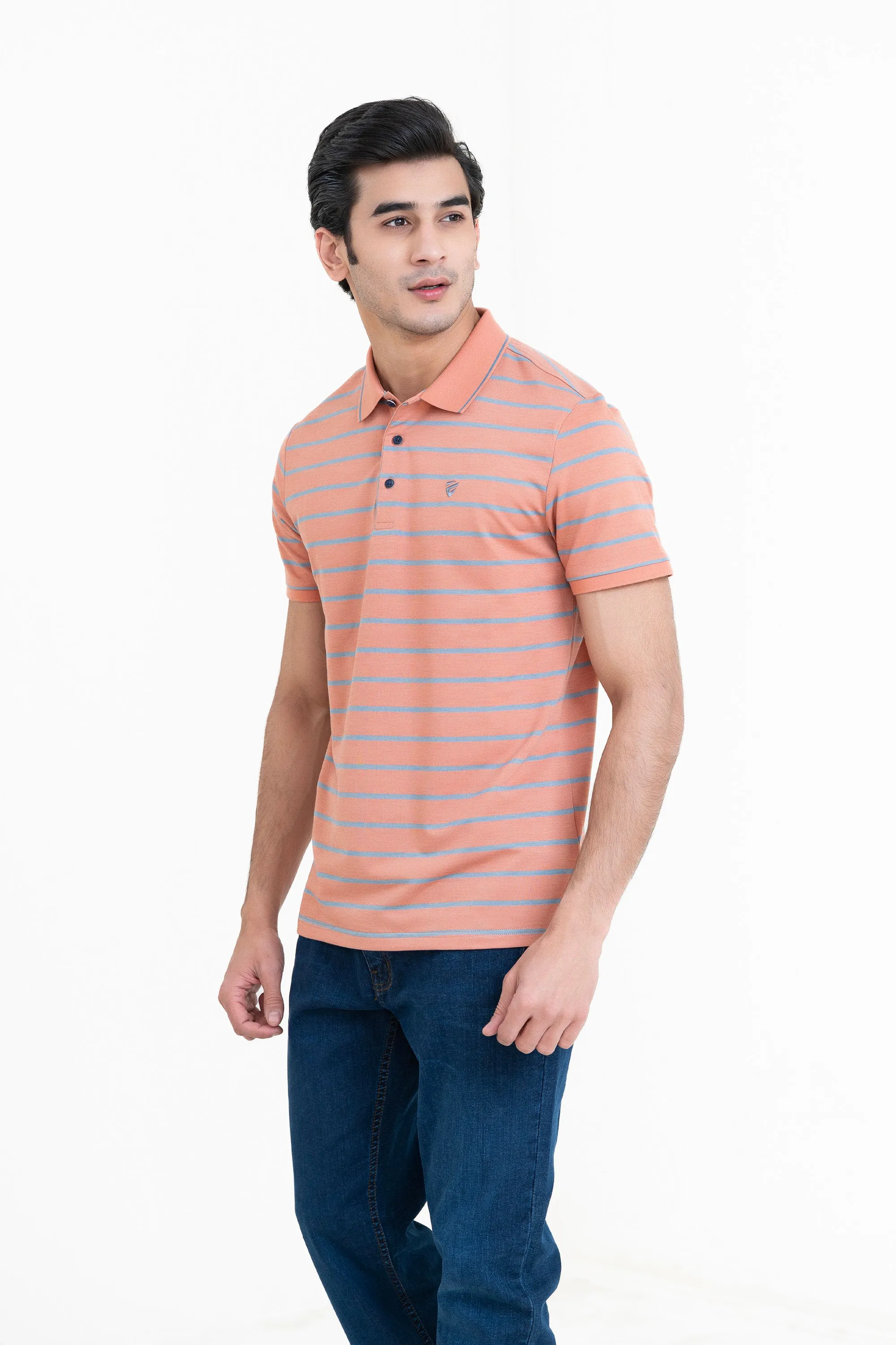 Peach Collar T-Shirt