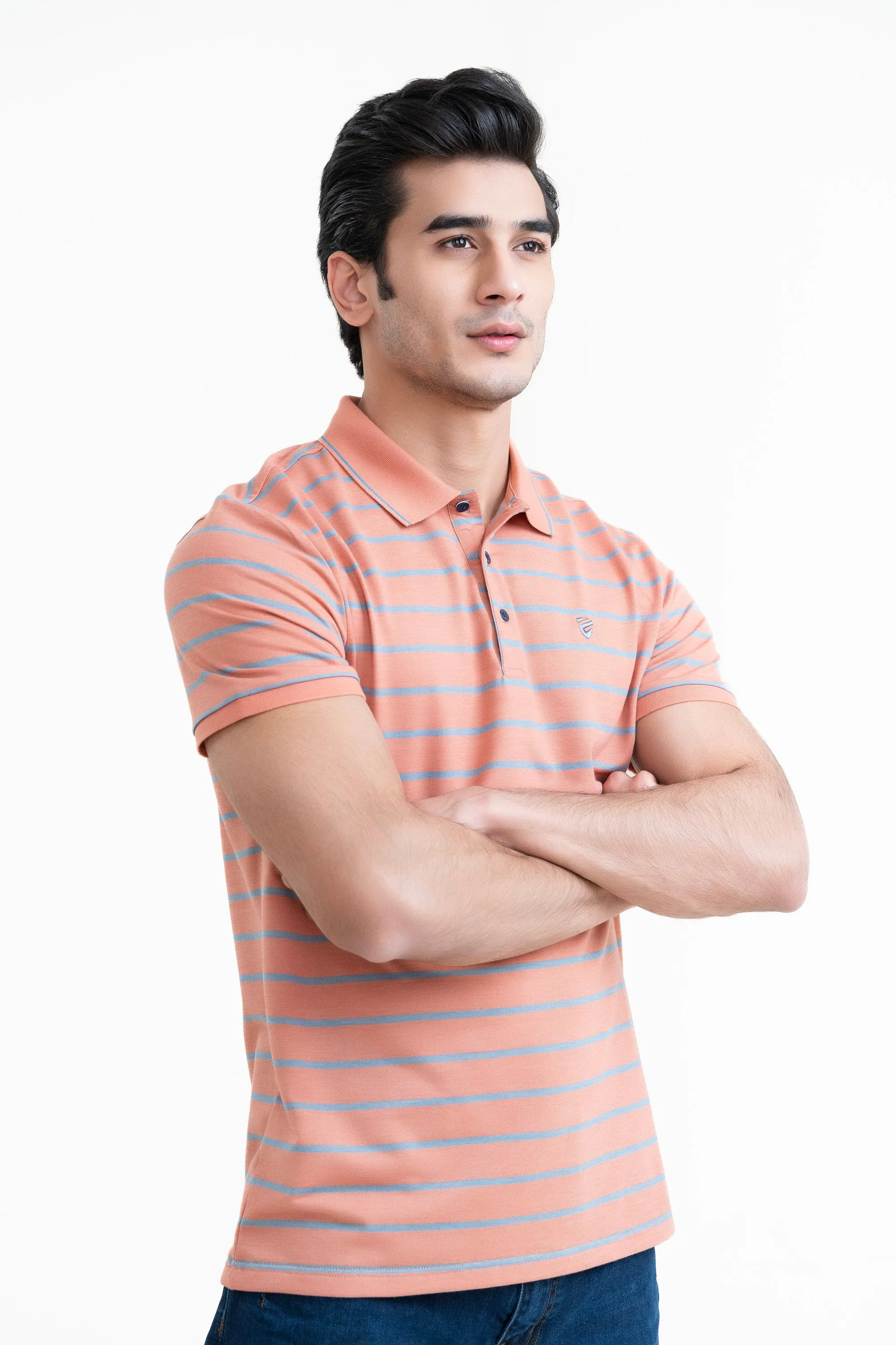 Peach Collar T-Shirt