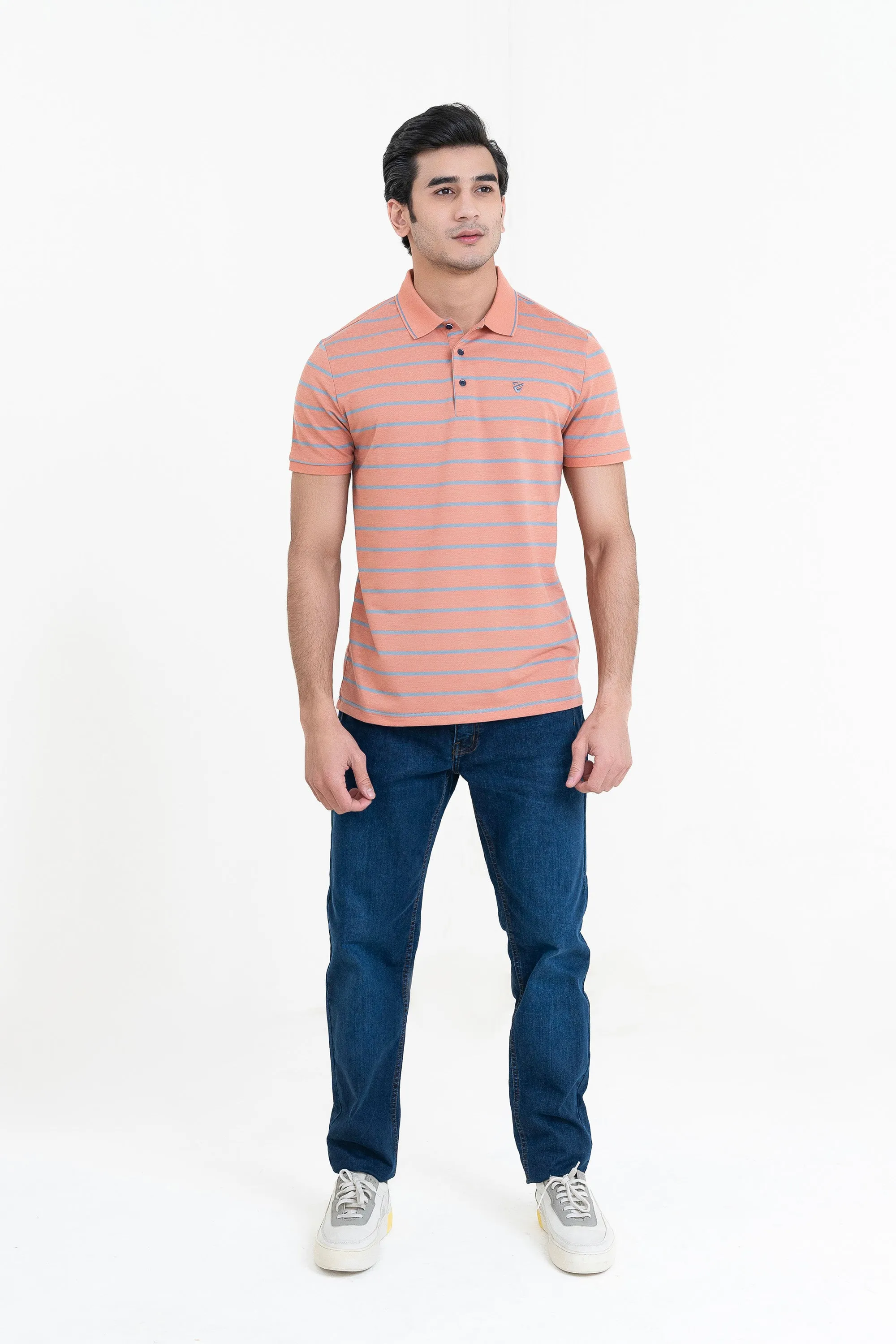 Peach Collar T-Shirt