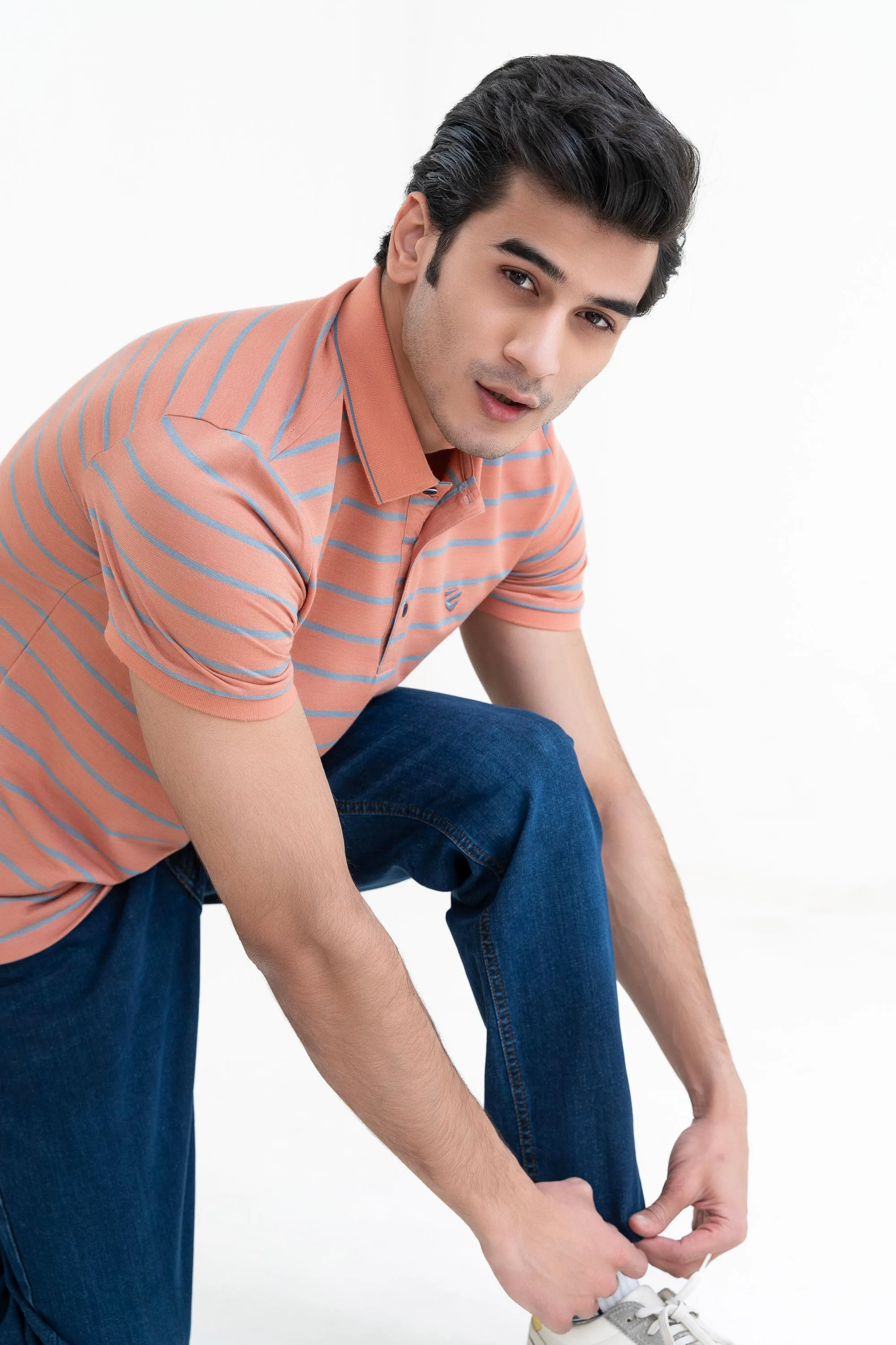 Peach Collar T-Shirt