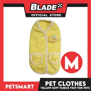 Pet Clothes Bunny Soft Fleece Vest Sando Shirt Yellow (Medium) for Cats and Dogs