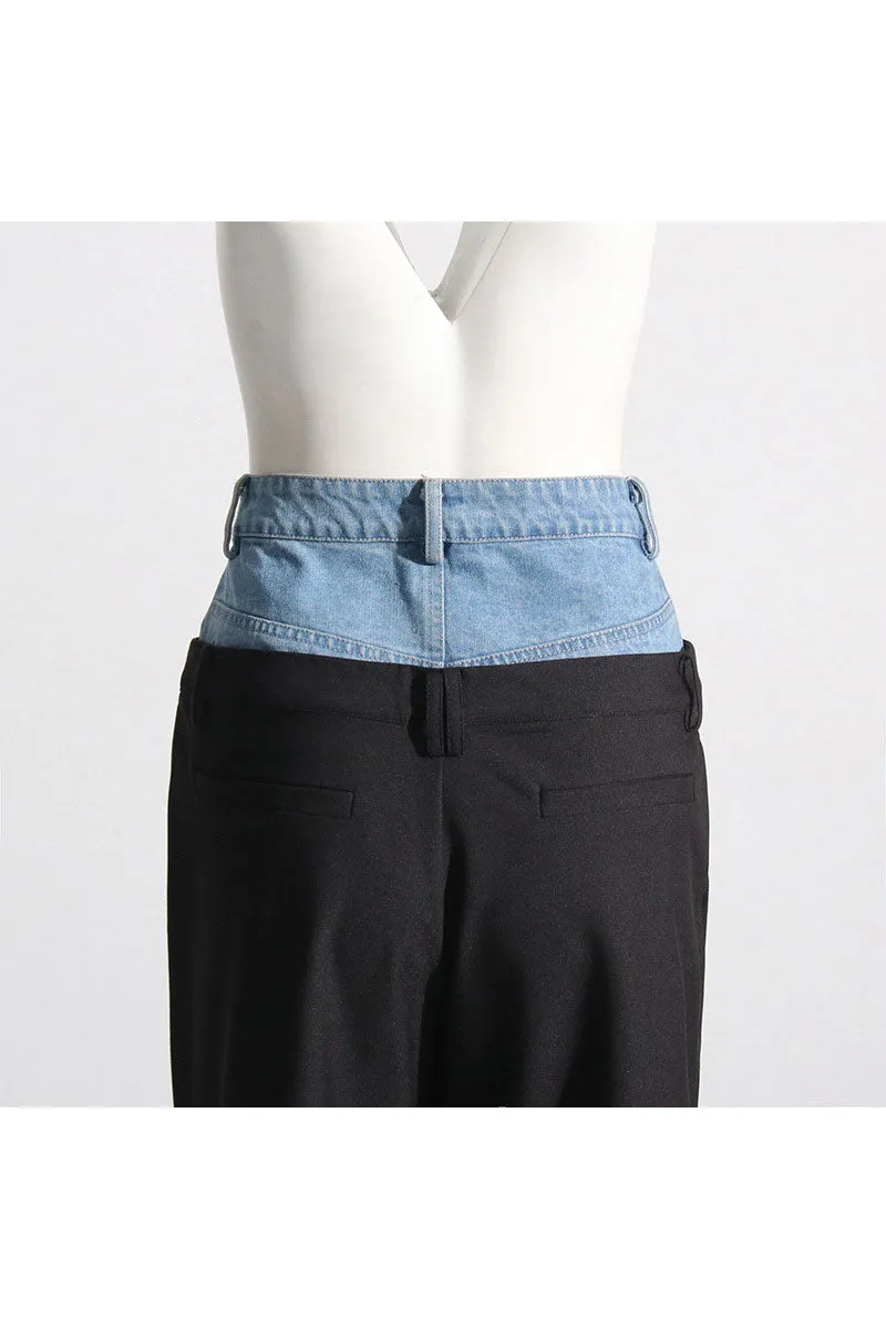 PG0551 Denim Mixed Long Pants