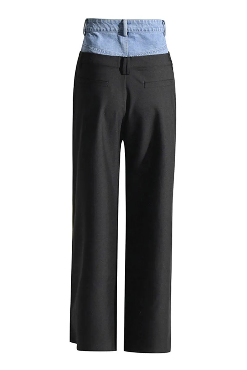 PG0551 Denim Mixed Long Pants