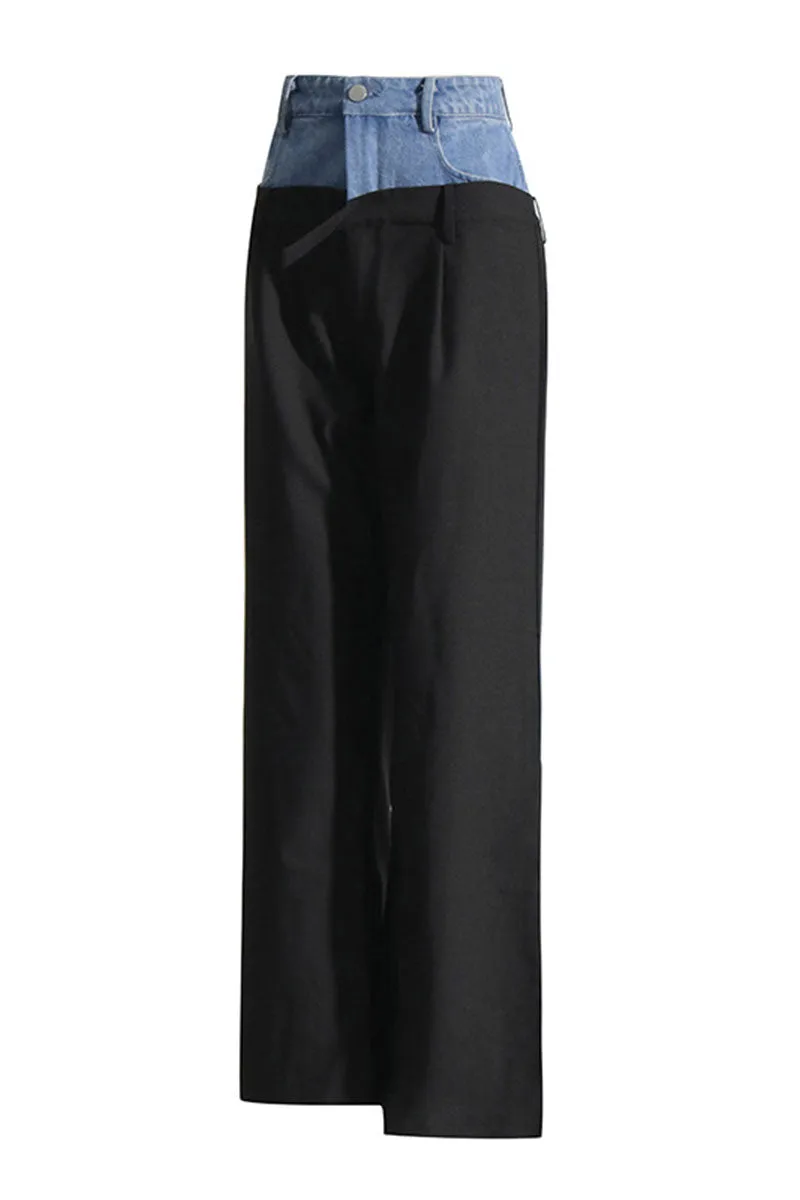 PG0551 Denim Mixed Long Pants