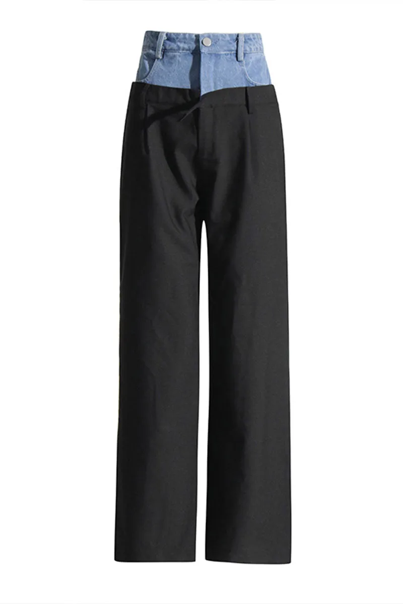 PG0551 Denim Mixed Long Pants