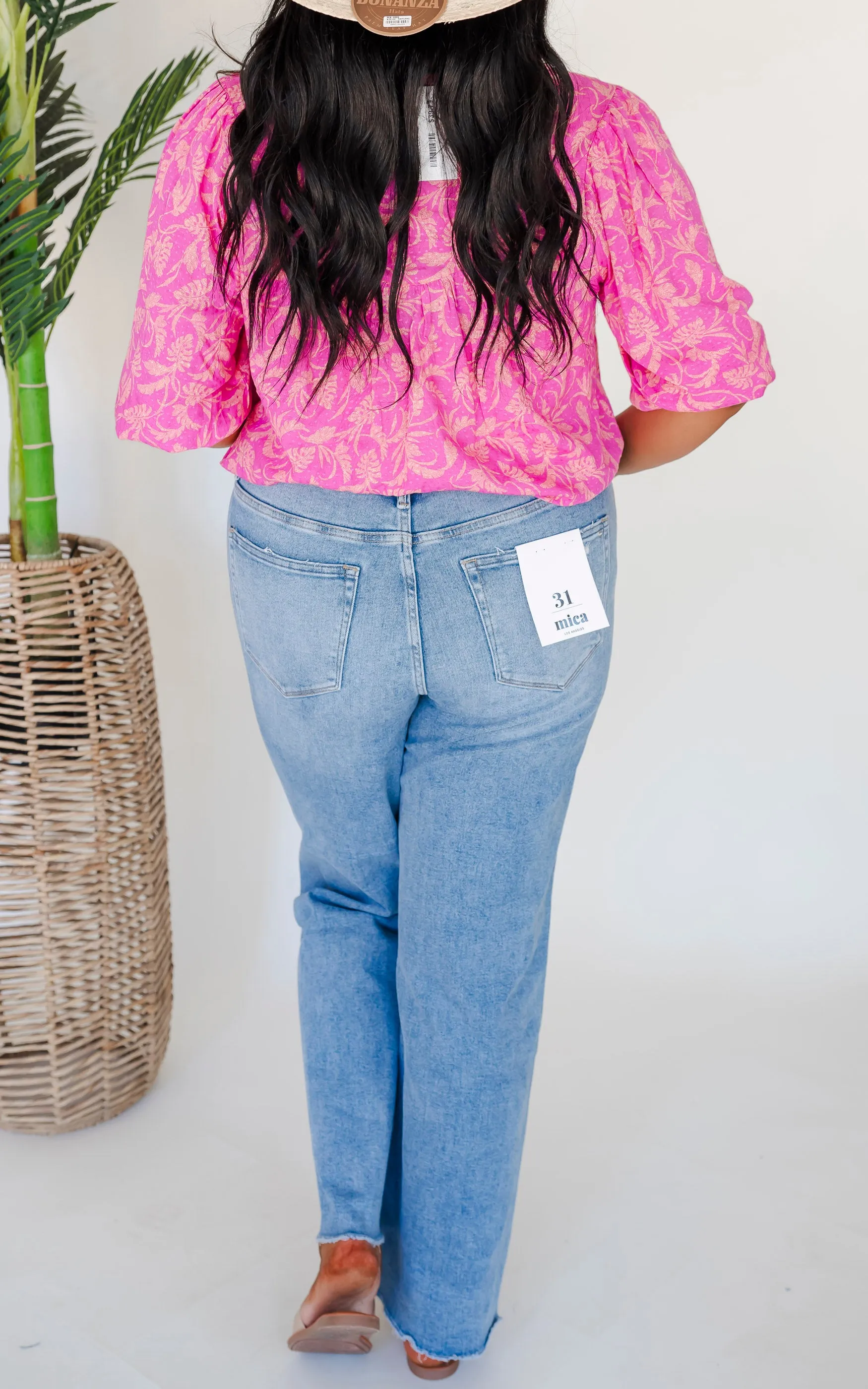Pink Ruffle Trim Blouse - Final Sale
