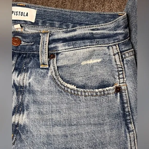 PISTOLA Women’s Straight Leg Loose Fit  Medium Wash Jeans - Size 25