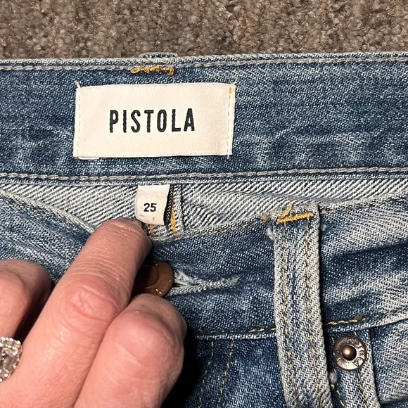 PISTOLA Women’s Straight Leg Loose Fit  Medium Wash Jeans - Size 25