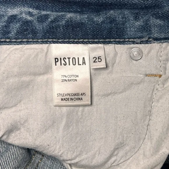 PISTOLA Women’s Straight Leg Loose Fit  Medium Wash Jeans - Size 25
