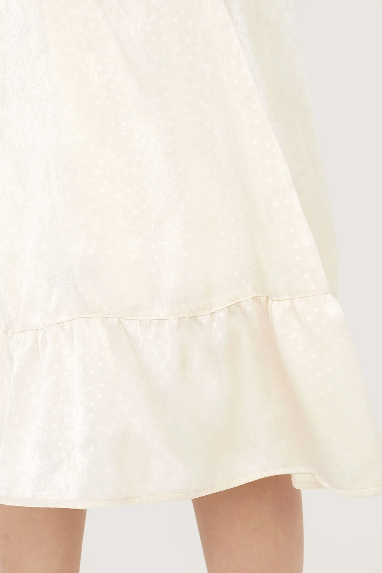 Polka Dot Puff Sleeve Square Neck Dress