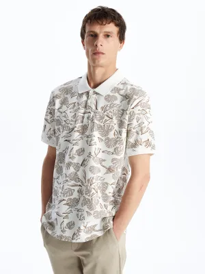 Polo Neck Short Sleeve Patterned Pique Men T-Shirt