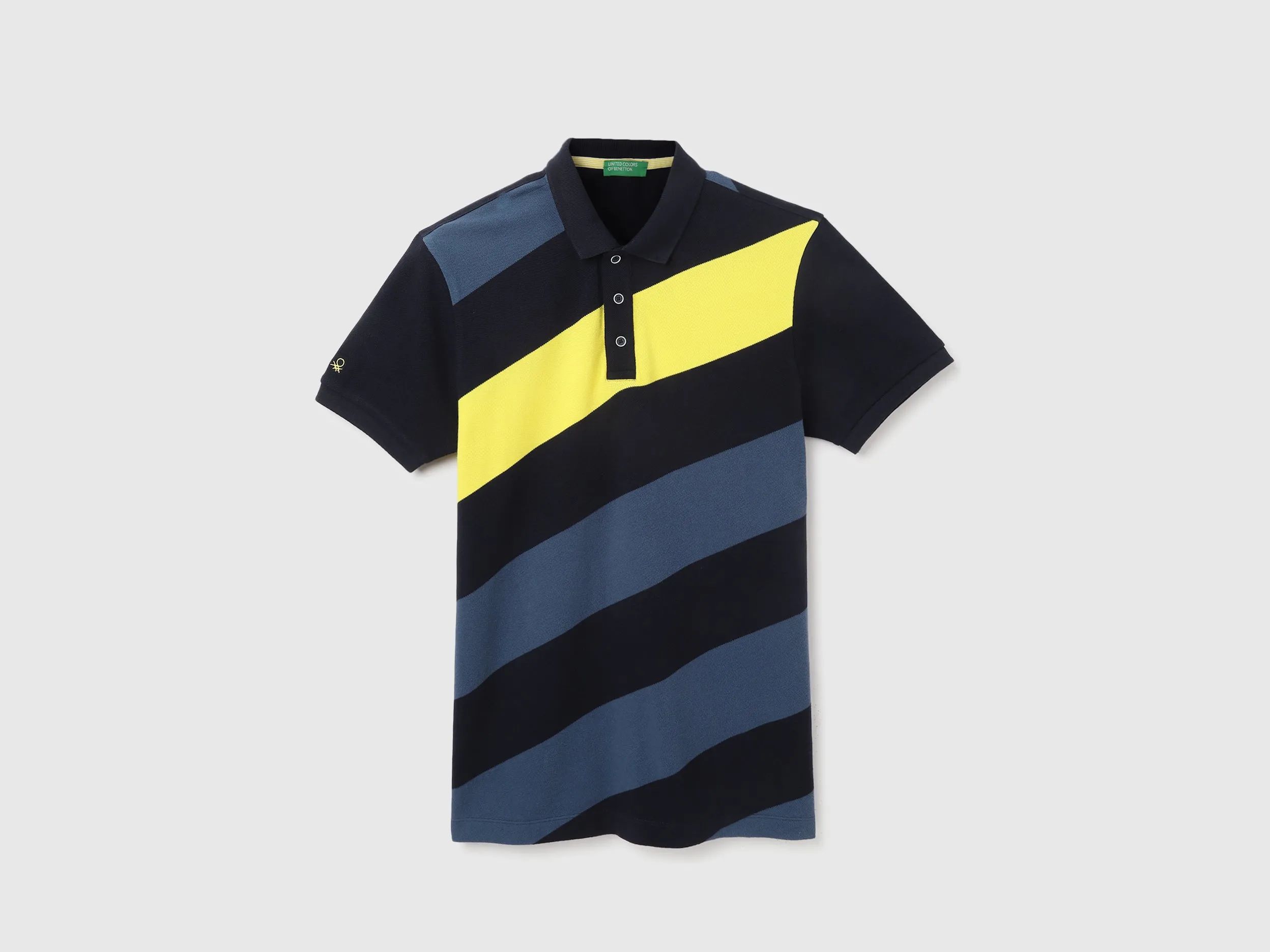 Polo Neck Striped Pattern T-Shirt