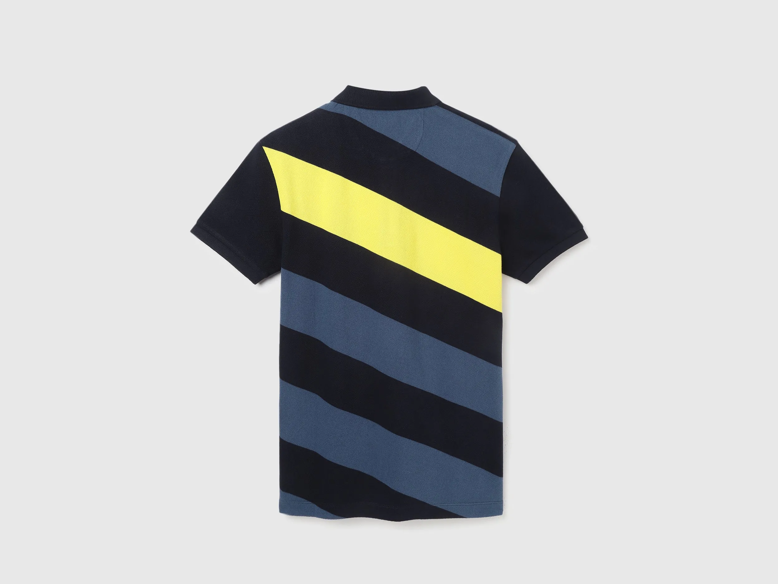 Polo Neck Striped Pattern T-Shirt