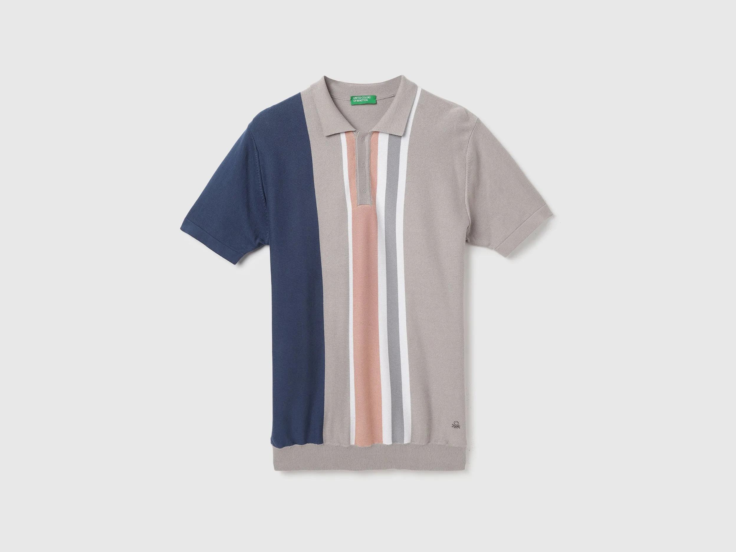 Polo Neck Striped Pattern T-Shirt