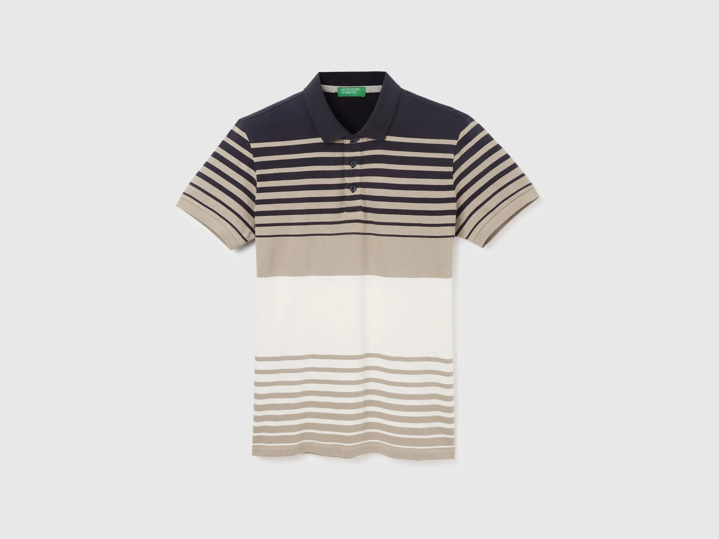 Polo Neck Striped Pattern T-Shirt