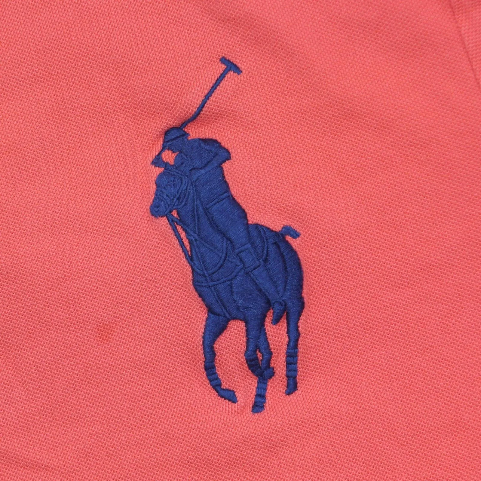 Polo Ralph Lauren Mens Cotton Pique Large Horse Number 3 Polo Shirt Red Orange L