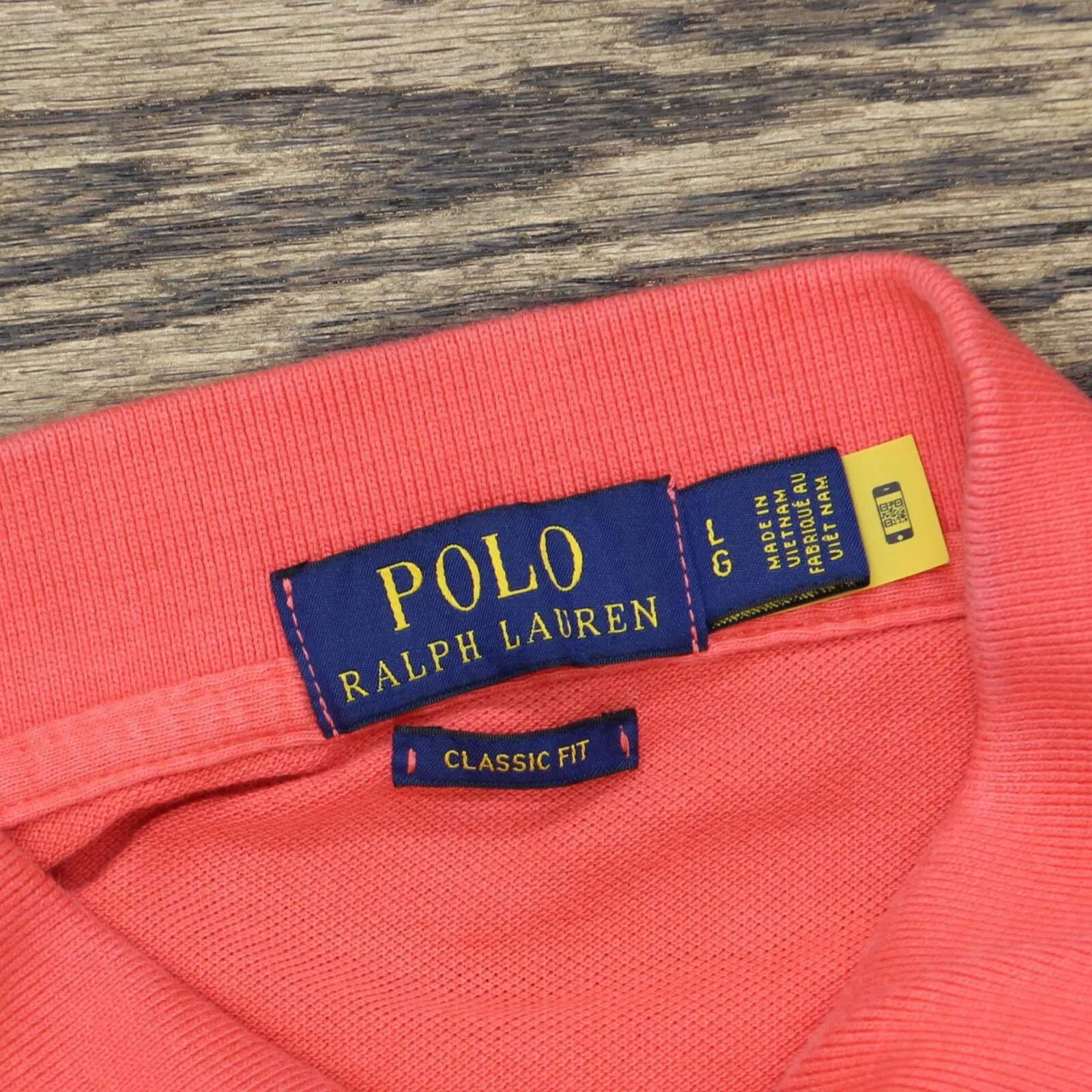 Polo Ralph Lauren Mens Cotton Pique Large Horse Number 3 Polo Shirt Red Orange L