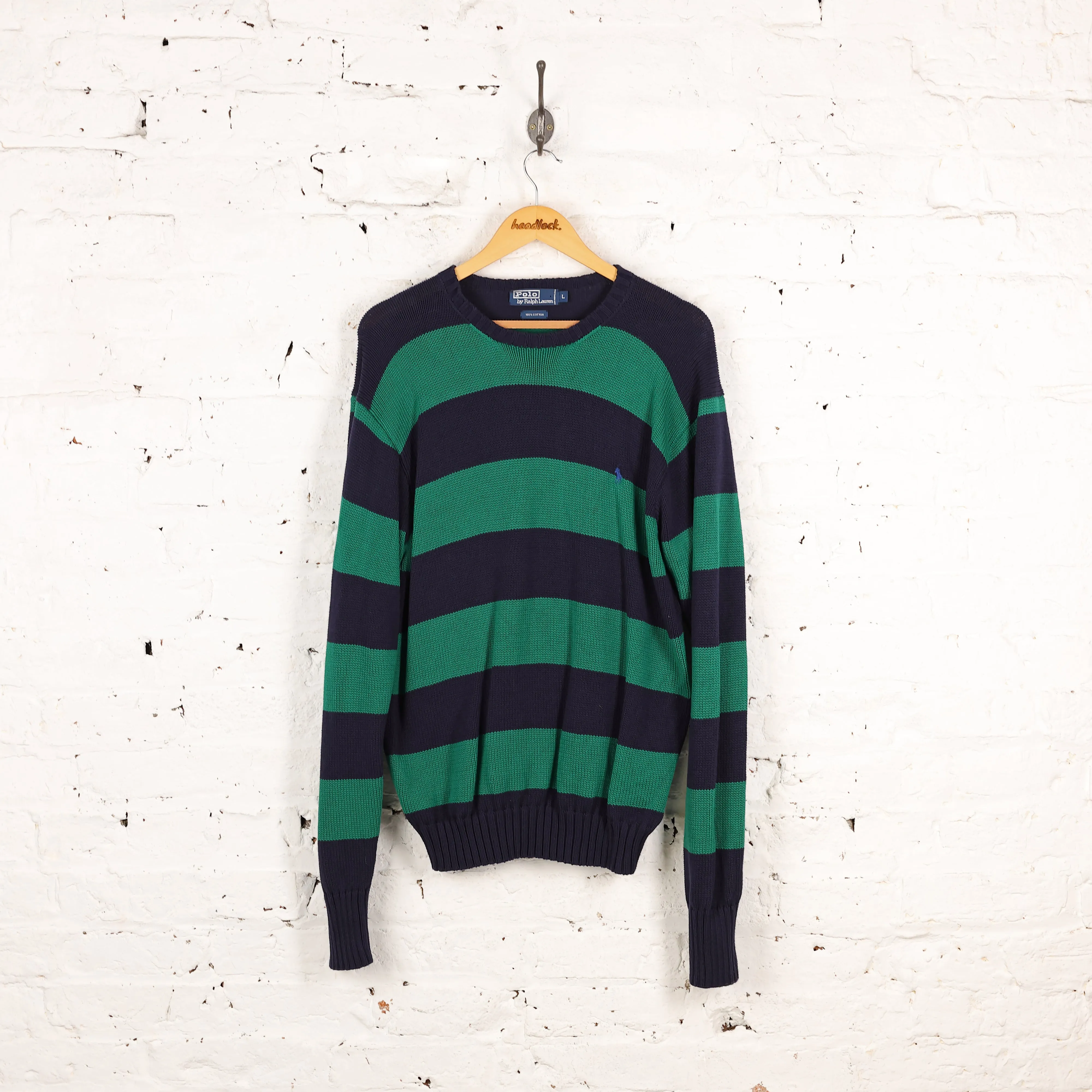 Polo Ralph Lauren Striped Knit Jumper - Green - L