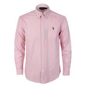 Polo Ralph Lauren Striped Standard-Fit Shirt Pink Strip For Men