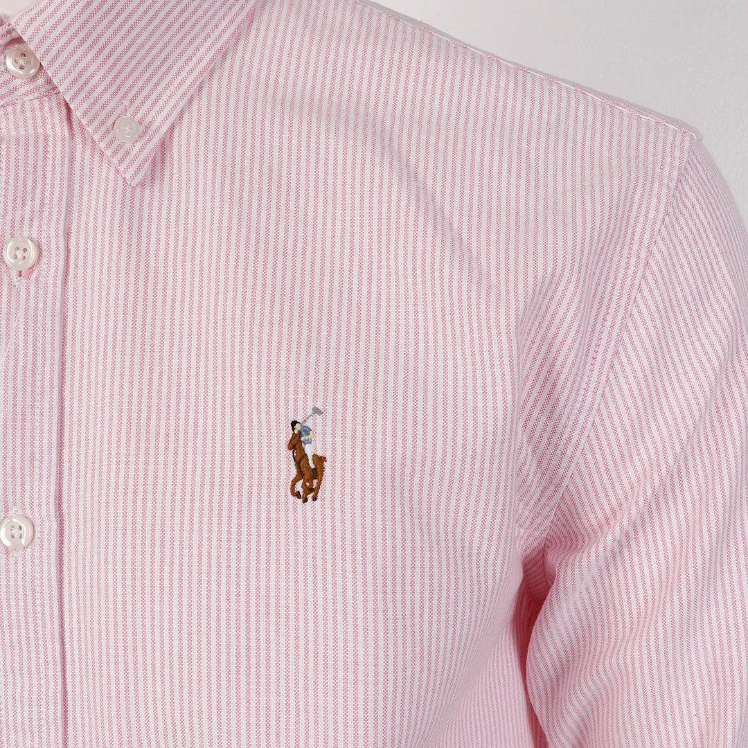 Polo Ralph Lauren Striped Standard-Fit Shirt Pink Strip For Men