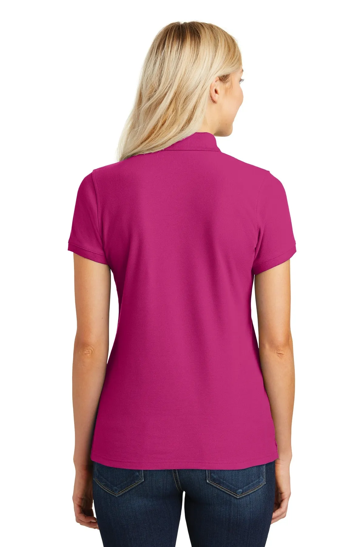 Port Authority Women's Core Classic Pique Polo. L100 Pink Azalea