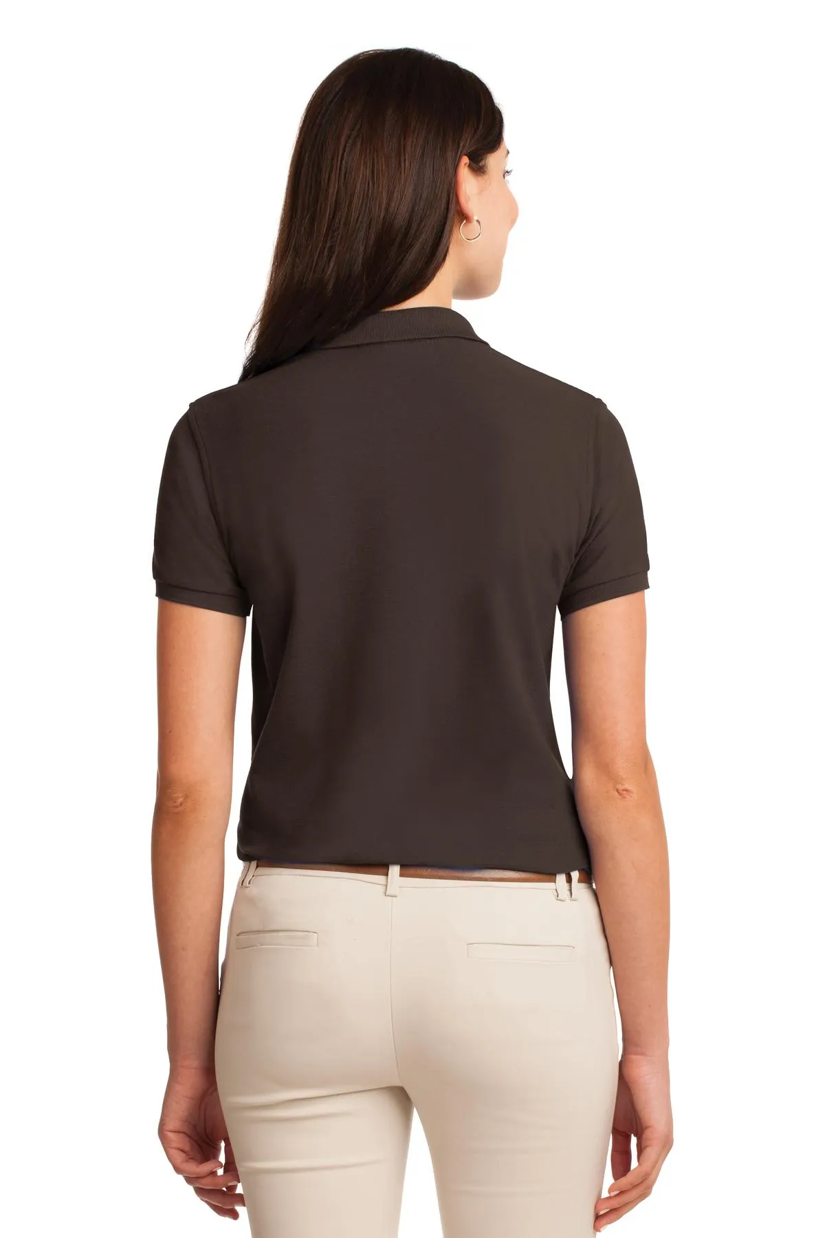 Port Authority Women's Silk Touch Polo.  L500 Coffee Bean