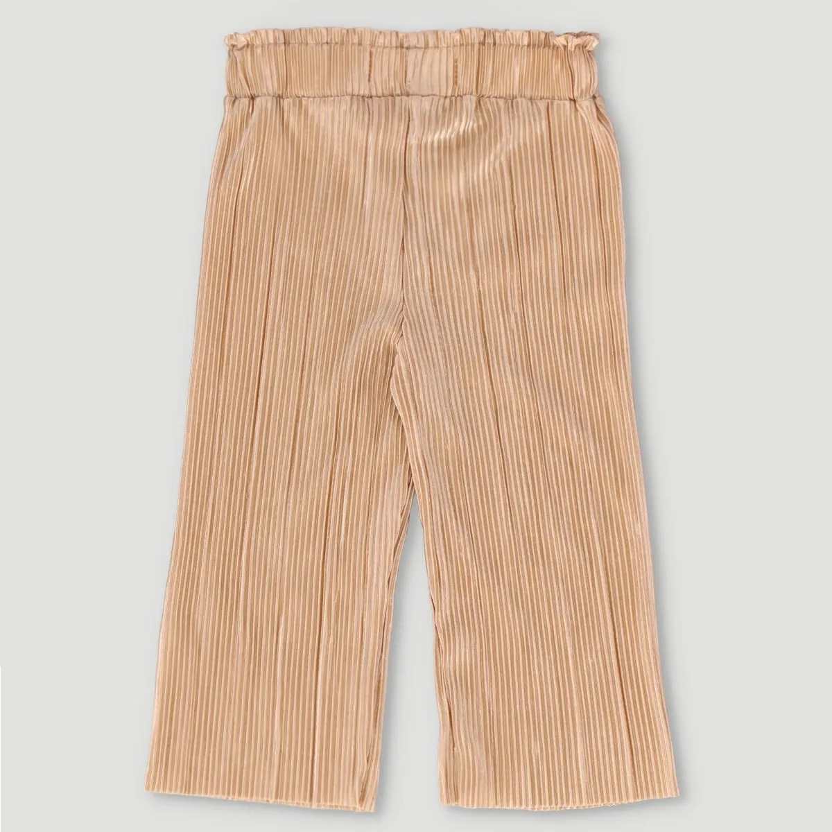 Pre-Girls Pleated Paperbag Culotte Short - Champagne