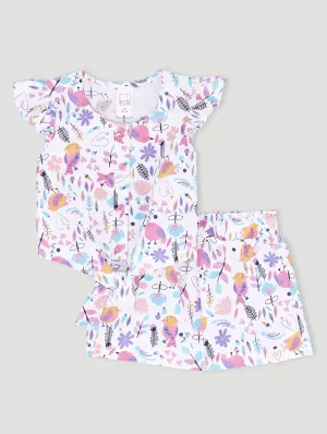 Pre-Girls Tie Front   Paperbag Bird Set - Pink