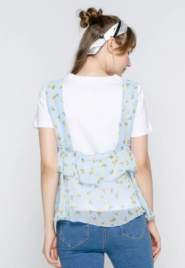 Printed Baby Doll Blouse