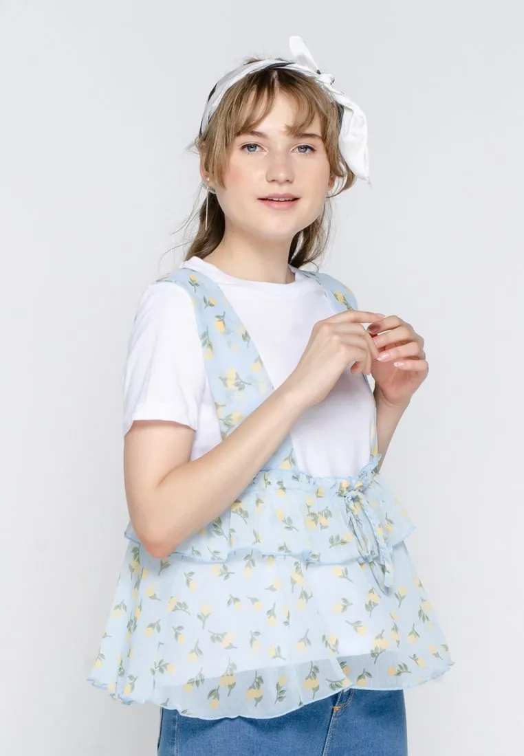 Printed Baby Doll Blouse