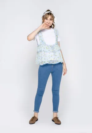 Printed Baby Doll Blouse