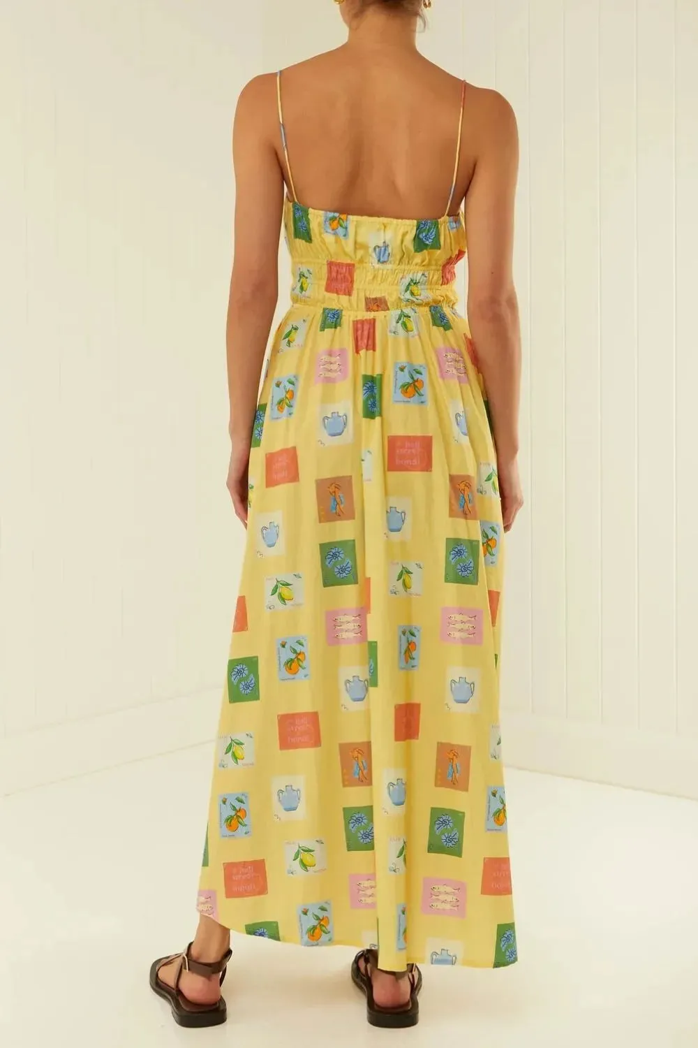 Printed Square Neck Maxi Cami Dress