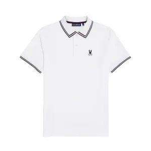 Psycho Bunny Mens Lambert Pique Polo - White