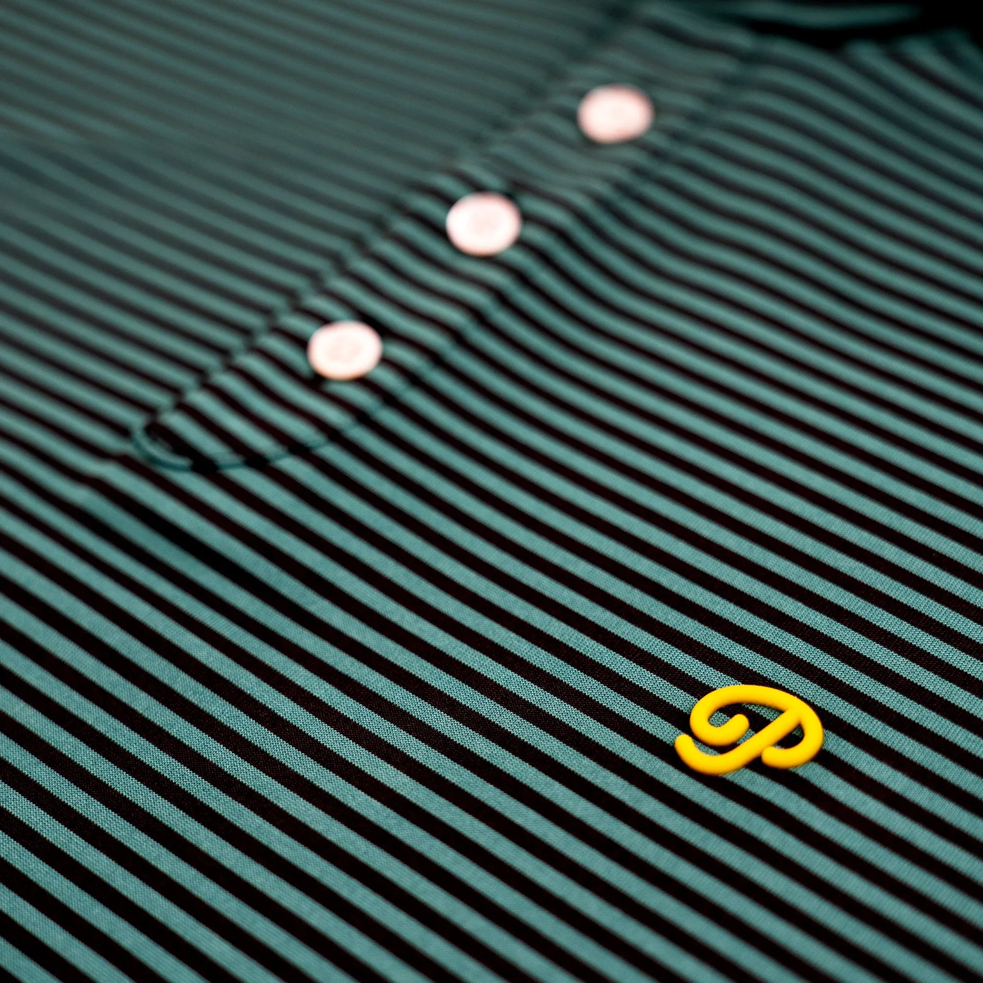 Public Athlete Striped Polo (Green/Black)