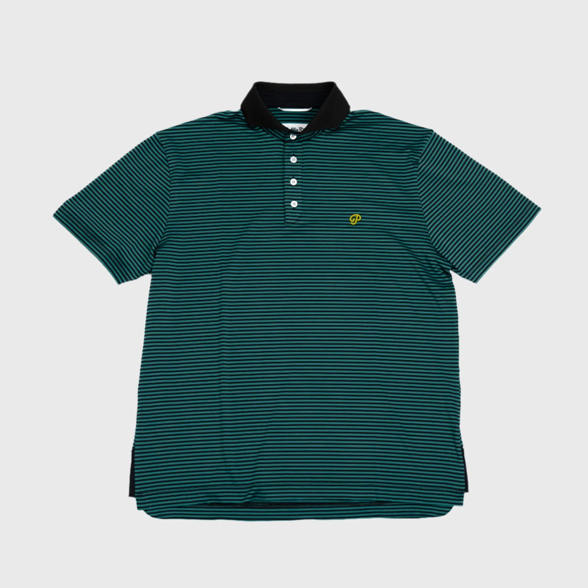 Public Athlete Striped Polo (Green/Black)