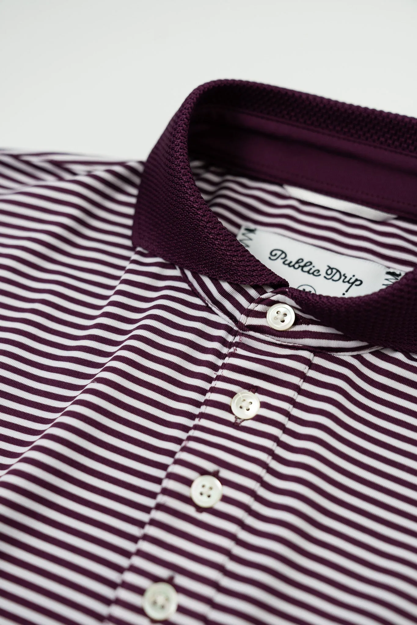 Public Athlete Striped Polo (Maroon/White)