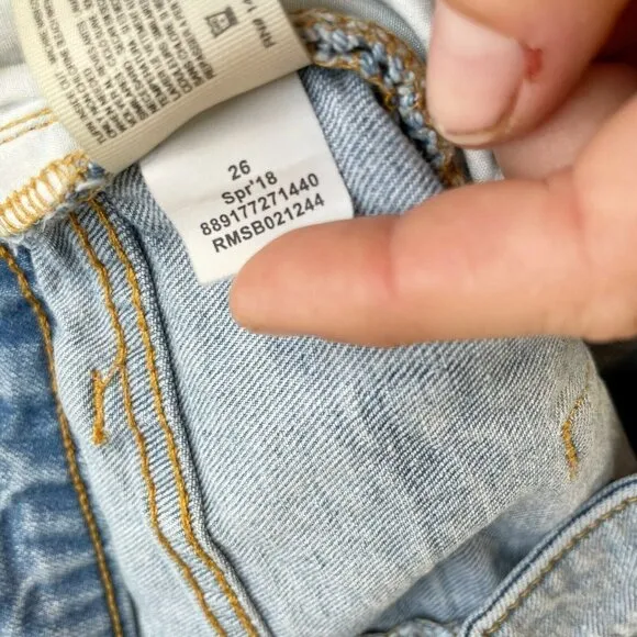 Rachel Roy Womens Cropped Straight Leg Jeans Valance Blue Sz 26 Mid Rise Raw Hem